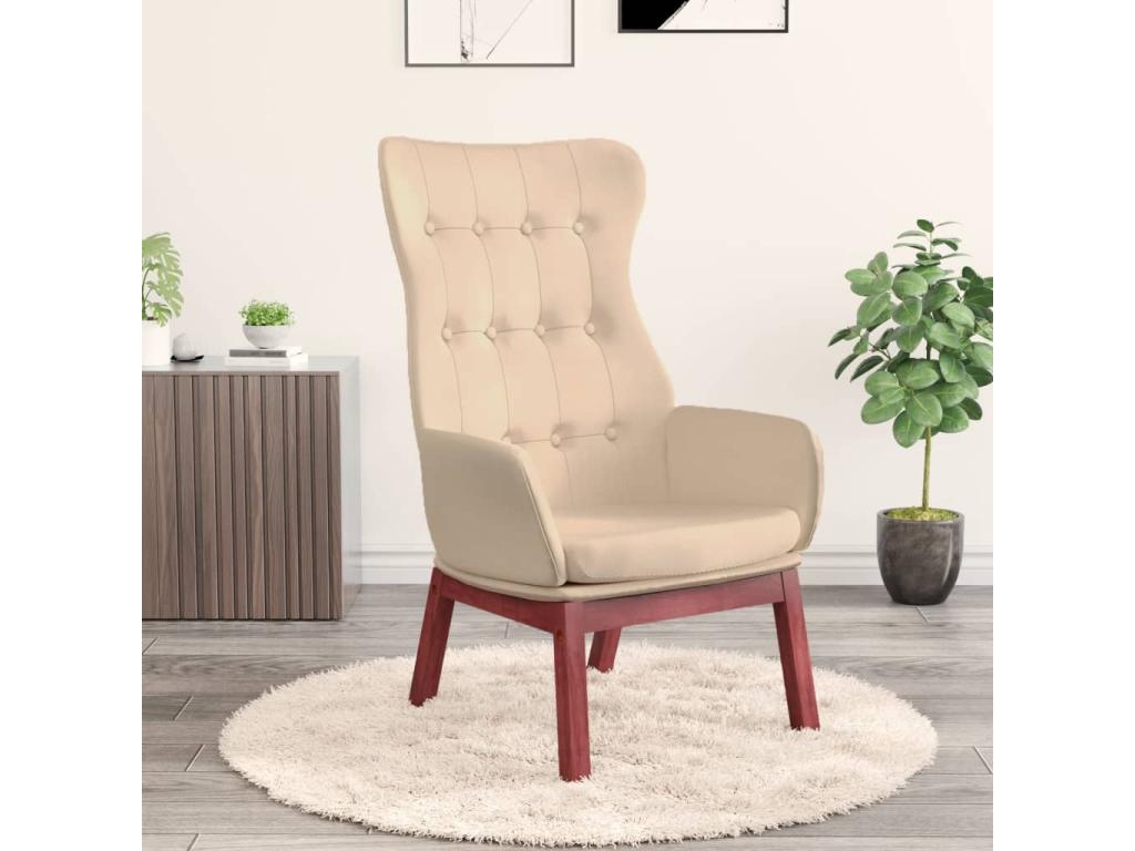 Chaise de relaxation Crème Tissu VUSC19962