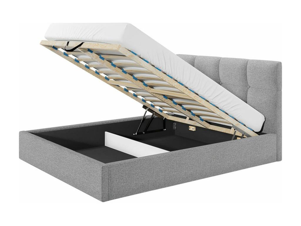 Lit Chicyla 130 Double Gris 180x200 Tapisserie Sommier à Chicyla 191x213x106cm TKKH32745