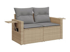 Salon de jardin avec coussins 5 pcs beige résine tressée EFXJ27766