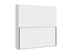 Lit escamotable horizontal blanc Chicyla 85x185 avec rangement et bibliothèque composition D-1 matelas 85x185cm RQOV74285