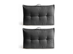 Lot 2 coussins palette dossier polyester gris 60x40x12 cm SFYN30446