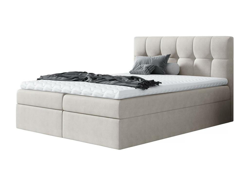 Lit continental Chicyla 128 Continental Double Brun clair 160x200 Tapisserie HLGG71984