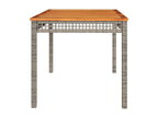 Table de jardin gris 140x80x75 cm résine tressée et bois Chicyla AGWF93809