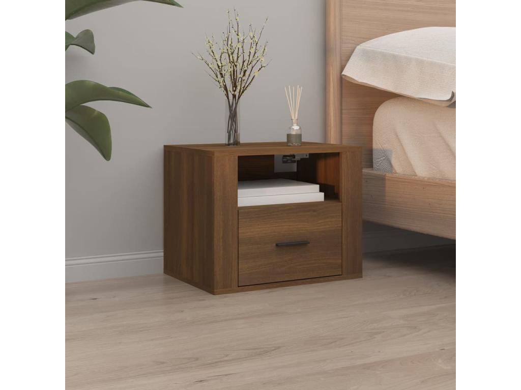 Tables de chevet murales 2 pièces Chêne marron 50x36x40 cm YSFD07073