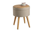 Tabouret siège pouf avec beige 35.5x35.5x45.5 cm 08 0000558 NDTO60308