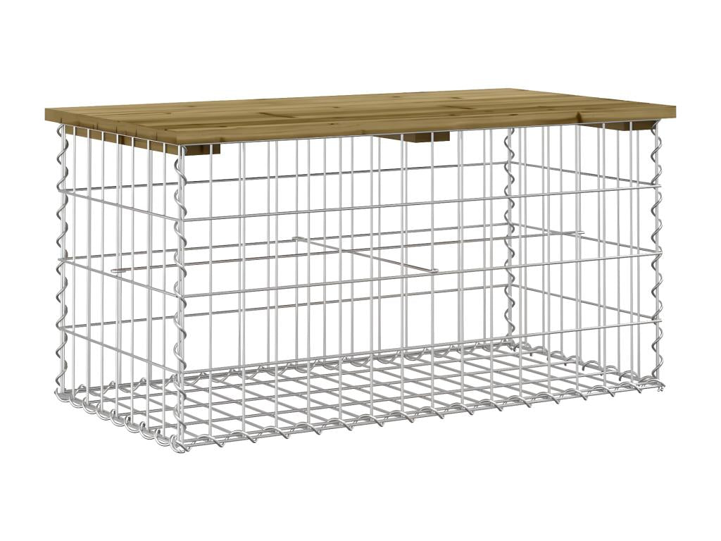 Banc de jardin design gabion 83x44x42 cm bois de pin imprégné URZV59386