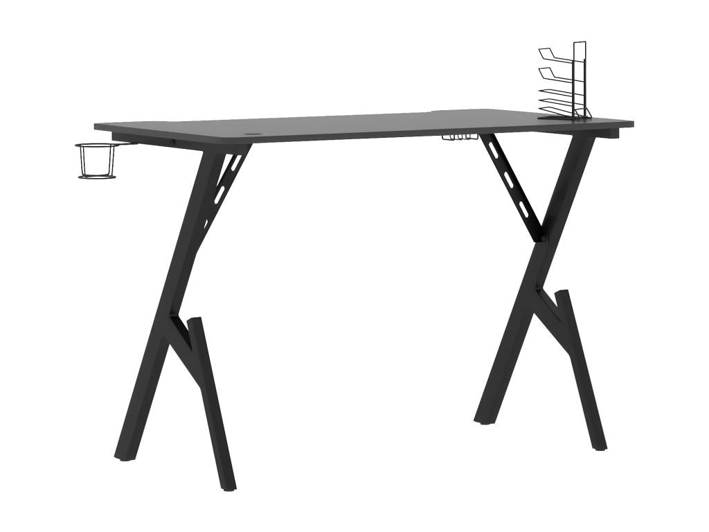 Bureau de jeu avec pieds en forme de Y Noir 110x60x75 cm NNCQ74456