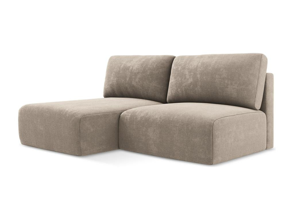 Canapé d'angle 3 places gauche sans accoudoir convertible en Chenille - beige foncé - Chicyla AXVO77994