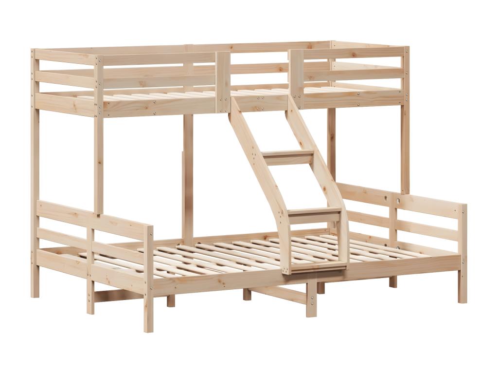 Lit superposé 80x200/140x200 cm bois de pin massif KWMS80154