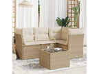 Salon de jardin avec coussins 5 pièces beige résine tressée RGRD51861