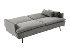 Canapé convertible- Chicyla- 2-3 places pieds métal et velours gris clair L 210 x P111 x H48cm THMG89649