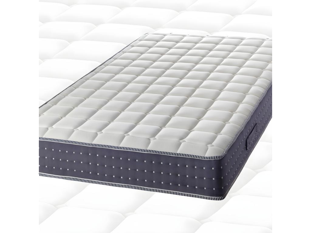 Chicyla - Pack Matelas 160x200 Sommier Tapissier Démontable 2x20 Chicyla Anthracites Pieds Argent 15cm SGJB03051