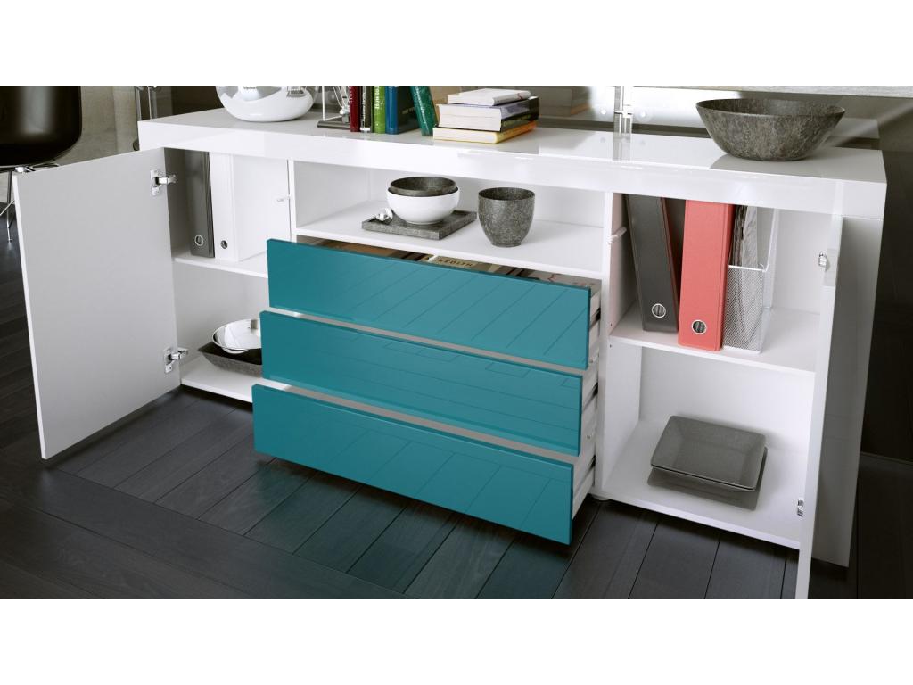 Buffet Laqué Blanc 167 Cm