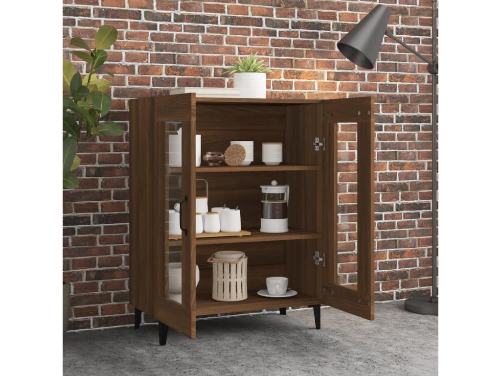 Buffet chêne marron 69.5x34x90 cm bois d'ingénierie ICGL95819
