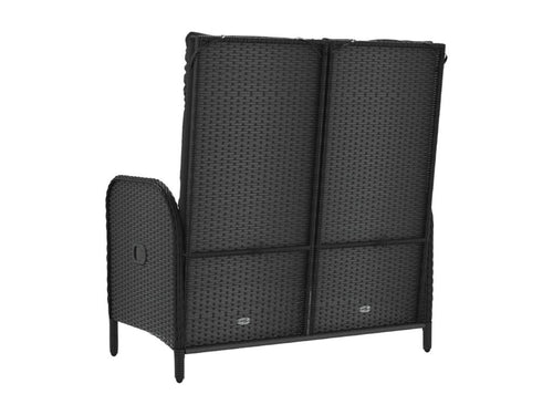 Banc de jardin inclinable avec coussins 107 cm Poly rotin Noir OGGM32260