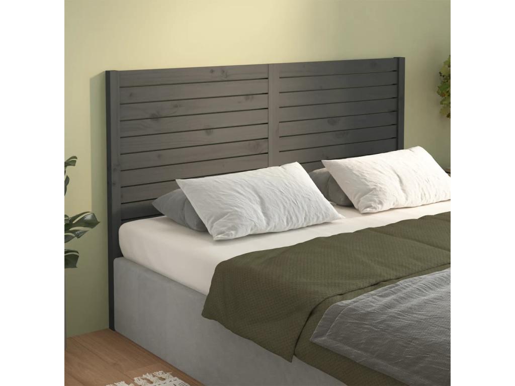 Tête de lit Gris 126x4x100 cm Bois massif de pin EIAI49326