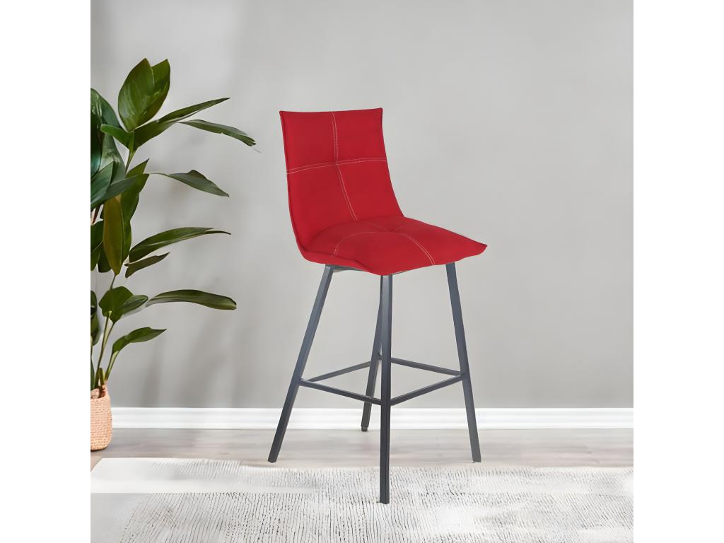 Chicyla - Lot de 2 Tabourets Rouges Assise H65cm PYIL41969
