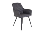 Chicyla - Lot de 2 Fauteuils Simili Gris et Piétement Acier Noir BDPZ59412