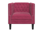 Fauteuil Chicyla rouge bordeaux velours RSHX51388