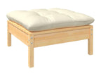Salon de jardin 3 pcs avec coussins crème bois de pin EEYI42935