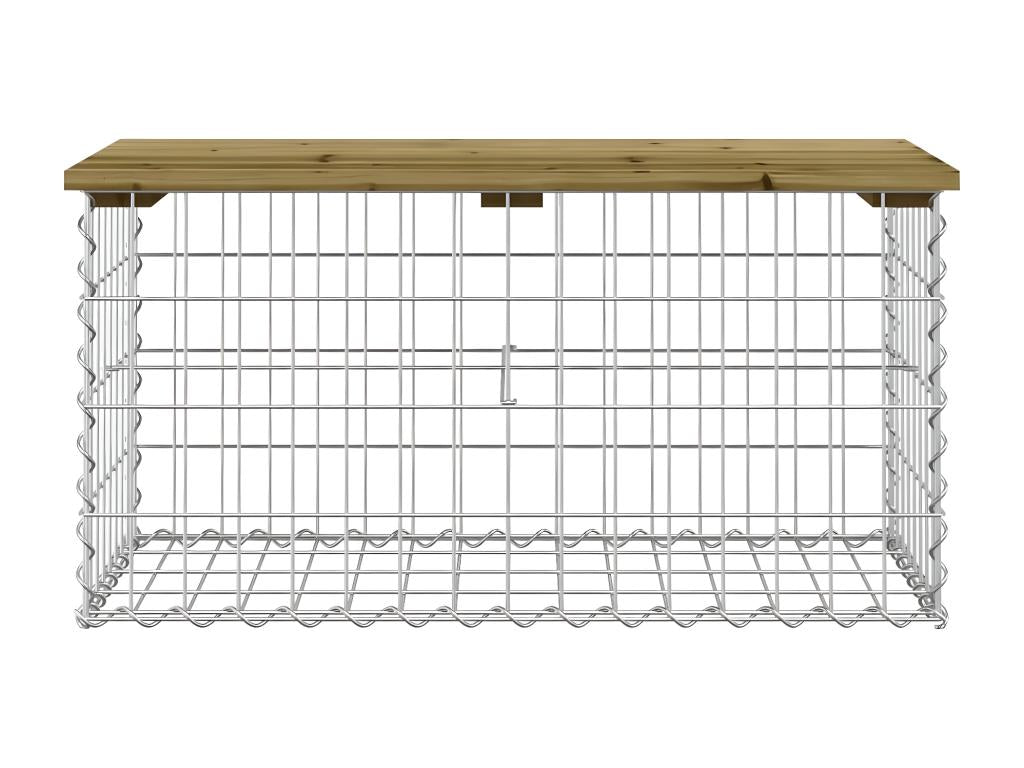 Banc de jardin design gabion 83x44x42 cm bois de pin imprégné URZV59386