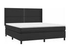 Lit à sommier tapissier avec matelas Noir 180x200 cm Similicuir GJDR88280