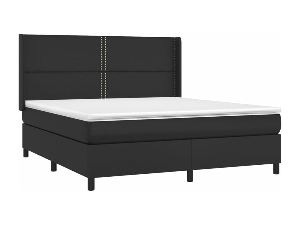 Lit à sommier tapissier avec matelas Noir 180x200 cm Similicuir GJDR88280